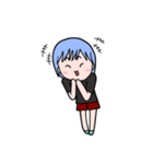 Clumsy blue hair girl（個別スタンプ：27）