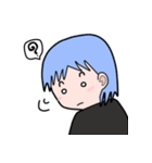 Clumsy blue hair girl（個別スタンプ：31）