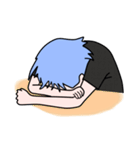 Clumsy blue hair girl（個別スタンプ：34）