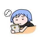 Clumsy blue hair girl（個別スタンプ：35）