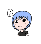Clumsy blue hair girl（個別スタンプ：36）