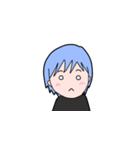 Clumsy blue hair girl（個別スタンプ：38）