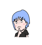 Clumsy blue hair girl（個別スタンプ：40）