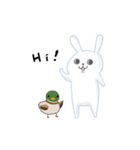 うさぎクンとカモさん（個別スタンプ：1）