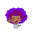 Afro girl emoji（個別スタンプ：4）