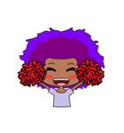 Afro girl emoji（個別スタンプ：7）