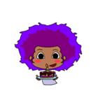 Afro girl emoji（個別スタンプ：14）