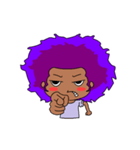 Afro girl emoji（個別スタンプ：17）