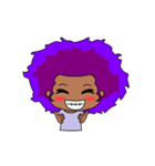 Afro girl emoji（個別スタンプ：18）