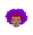 Afro girl emoji（個別スタンプ：21）