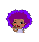 Afro girl emoji（個別スタンプ：24）