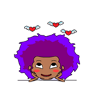 Afro girl emoji（個別スタンプ：25）