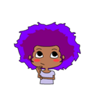 Afro girl emoji（個別スタンプ：30）