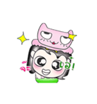 ..Mr. Saki and cat..Pink（個別スタンプ：19）