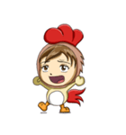 Rooster Costume by My Little Girl（個別スタンプ：37）