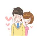 Sweet cutie couple in love (Eng)（個別スタンプ：3）