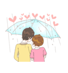 Sweet cutie couple in love (Eng)（個別スタンプ：38）