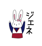 無表情チアうさぎ（個別スタンプ：2）