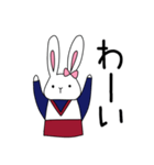 無表情チアうさぎ（個別スタンプ：3）