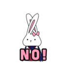 無表情チアうさぎ（個別スタンプ：6）