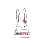 無表情チアうさぎ（個別スタンプ：9）