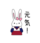 無表情チアうさぎ（個別スタンプ：13）