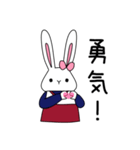 無表情チアうさぎ（個別スタンプ：14）