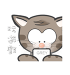 Mr Grey Little Cat with TC（個別スタンプ：14）