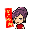 Happy Chinese New Year with Pretty girls（個別スタンプ：1）