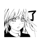 白黒の女子たち（個別スタンプ：2）
