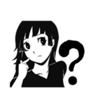 白黒の女子たち（個別スタンプ：7）