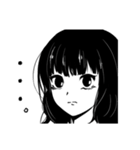 白黒の女子たち（個別スタンプ：8）