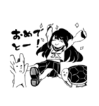 白黒の女子たち（個別スタンプ：16）