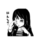 白黒の女子たち（個別スタンプ：18）