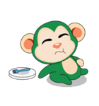 Very Busy Time Funny Little Green Monkey（個別スタンプ：6）