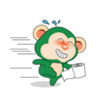 Very Busy Time Funny Little Green Monkey（個別スタンプ：7）