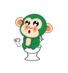 Very Busy Time Funny Little Green Monkey（個別スタンプ：8）