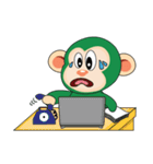 Very Busy Time Funny Little Green Monkey（個別スタンプ：10）