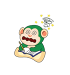 Very Busy Time Funny Little Green Monkey（個別スタンプ：11）