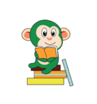 Very Busy Time Funny Little Green Monkey（個別スタンプ：14）