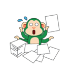 Very Busy Time Funny Little Green Monkey（個別スタンプ：15）