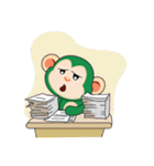 Very Busy Time Funny Little Green Monkey（個別スタンプ：16）