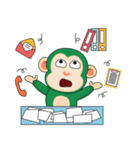 Very Busy Time Funny Little Green Monkey（個別スタンプ：17）