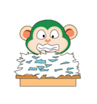 Very Busy Time Funny Little Green Monkey（個別スタンプ：18）