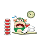 Very Busy Time Funny Little Green Monkey（個別スタンプ：19）