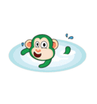 Very Busy Time Funny Little Green Monkey（個別スタンプ：26）