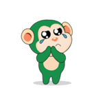 Very Busy Time Funny Little Green Monkey（個別スタンプ：28）