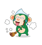 Very Busy Time Funny Little Green Monkey（個別スタンプ：29）