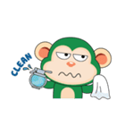 Very Busy Time Funny Little Green Monkey（個別スタンプ：30）