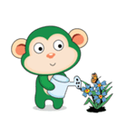 Very Busy Time Funny Little Green Monkey（個別スタンプ：31）